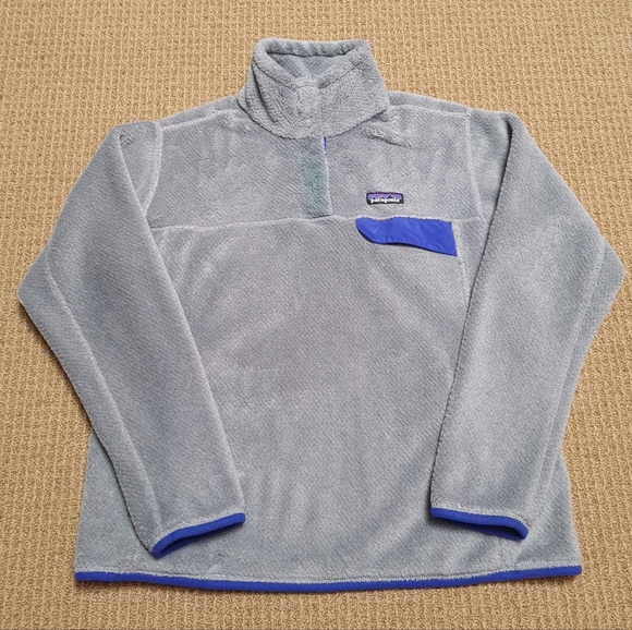 Patagonia Re-Tool Snap-T Fleece Pullover Jacket Grey/ Blue Women's L - Picture 4 of 16